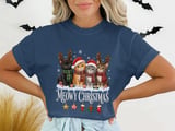 Meowy Christmas Kittens Standard T-Shirts Holiday Cats In Santa Hats Reindeer Antlers Graphic thumbnail 6