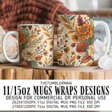 Colorful Flowers Tumbler Digital, Watercolor Floral Backgrounds, Printable png, Floral Junk Journal, Digital Scrapbooking Paper thumbnail 4