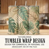 Woven Monstera Tropical Digital Design Size Bundle Png thumbnail 1