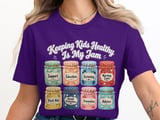 Keeping Kids Healthy Is My Jam T-Shirt: School Nurse, Jam Jars Design thumbnail 10