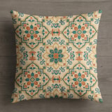 Moroccan Tile Pillow Case | Teal Orange Yellow Boho Accent Cushion Cover | Mediterranean Decor Housewarming Gift thumbnail 9
