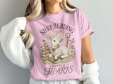 Christian Shepherding Little Hearts T-Shirt | Cute Lamb Daisy Pastor Teacher Gift | Faith-Based Apparel Tee thumbnail 10