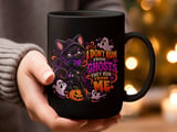I Dont Run From Ghosts Black Cat Mug thumbnail 13
