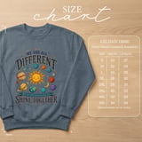 Teacher Appreciation Shirt, We Are All Different But In This School We All Shine Together Planets Space Vintage T-Shirt Sweatshirt thumbnail 14