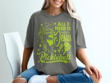 Pickleball Comfort Colors Shirt, All I Need Is Jesus And Pickleball, Vintage Graphic Tee thumbnail 5