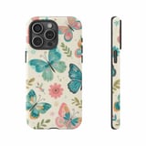 Floral iPhone Case: Butterfly Pattern, Colorful Design, Protective Phone Cover thumbnail 1