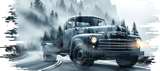 Vintage Truck 40oz Tumbler Wrap Design PNG, Misty Forest Mountain Classic Pickup Car Sublimation Wrap Digital Download for Him thumbnail 13