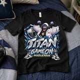 Gorilla Gaming T-Shirt for Kids, Titan Game On Youth Gamer Tee, Blue Silver Gorilla Graphic Shirt, Pixo League thumbnail 2
