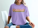 Pickleball Comfort Colors Shirt, Pickleball Retro 1970s Striped Script Lettering, Vintage Graphic Tee thumbnail 9