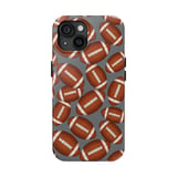 Football Design Tote Bag Phone Case: Sporty Pattern, Brown and White, Repeated thumbnail 3