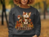 Fall Is Purrfect Sweatshirt, Quilted Cat Hoodie, Cute Autumn Cat Tote Bag, Cozy Fall Season Crewneck, Thanksgiving Cat Mom Gift thumbnail 12