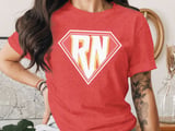 RN Superhero Registered Nurse Red Diamond T-Shirt thumbnail 3