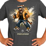 VR Tiger Gamer Shirt for Toddler, Funny Virtual Reality Gaming Tee, Kids Birthday Gift, Pixo League by Farron House thumbnail 5