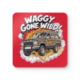 Waggy Gone Wild Grand Wagoneer Corkwood Coaster Set, Cool Car Art, Fun Coasters, Man Cave Decor, Gift for Car Enthusiasts thumbnail 4