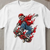 Flaming Skater Skeleton Tee thumbnail 3