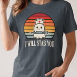 I Will Stab You Nurse Ghost Tee thumbnail 4