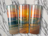 Beach Sunset 20oz Seamless Tumbler Wrap, Ocean Scene thumbnail 2