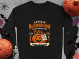Captain Halloween Candy Quartermaster Jack O Lantern Trick Or Treat Pumpkin Graphic Crewneck Sweatshirts thumbnail 7