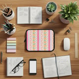 Cute School Supplies Laptop Sleeve, Pastel Pink Pencil Ruler Notebook Accessory Pouch, Teacher Student Gift thumbnail 3