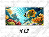 Tropical Ocean Fish Mug Wrap Digital Design | Colorful Underwater Coral Reef Sea Life Sublimation PNG for 11oz 15oz Cups thumbnail 13