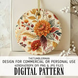 Floral Tumbler Design, Digital Paper, Watercolor Flower Background, Junk Journal Pages, Printable Tumbler PNG, Scrapbooking Paper thumbnail 3