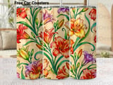 20oz Tumbler Sublimation Seamless Tapered PNG, Vibrant Daylily Floral Digital Design, Free Car Coasters Included, Instant Download thumbnail 1