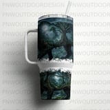 Black Panther Jungle Tumbler Wrap PNG, 40oz Sublimation Design, Distressed Seamless Digital Download, Mystical Moon Forest, Free Car Coaster thumbnail 6
