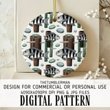 Sheepshead Fish Digital Pattern, Seafood Lover Design, Crab on Wood, Digital Download, Seamless Pattern, Digital Bundle, Commercial Use thumbnail 3