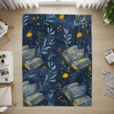 Floral Book Blanket, Dark Academia Aesthetic, Cozy Library Throw, Book Lover Gift, Botanical Bookish Blanket thumbnail 10