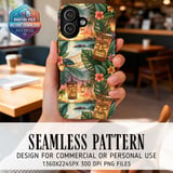 Tropical Tiki Sunset Digital Wallpaper thumbnail 1