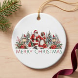 Black Santa Christmas Ornament, African American Santa and Mrs Claus Holiday Keepsake, Vintage Winter Decor, Merry Christmas Family Gift thumbnail 6