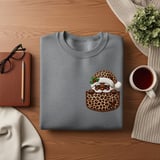 Black Santa Pocket Graphic, Leopard Print Christmas Santa Clipart, Cute African American Santa PNG, Trendy Holiday Cheetah Print Design thumbnail 17