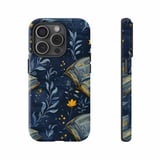 Floral Book iPhone Case: Navy Botanical, Stylish Protective, Slim Profile thumbnail 1