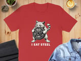 I Eat Steel absurd brain rot Gym Cat Tee thumbnail 7