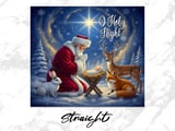 O Holy Night Tumbler Wrap, Santa Nativity Scene, Christmas 20oz Tumbler, Non Seamless Design thumbnail 4