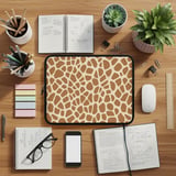 Giraffe Print Laptop Sleeve, Aesthetic Animal Spots Padded Computer Case, Cute Safari Accessory Pouch for Her thumbnail 8