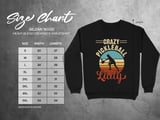 Pickleball Gildan Crewneck Sweatshirt, Crazy Pickleball Lady, Court Warm Up Retro Sunset Pullover Top thumbnail 11