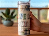 Love One Another Tumbler Wrap Digital Design, Scrapbook Collage PNG, Inspirational Rustic 20oz Sublimation Seamless Faith Quote thumbnail 4