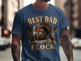 Best Dad In The Flock Turkey T-Shirt, Funny Father's Day Gift, Rustic Dad Shirt, Thanksgiving Tee, Proud Hunter Dad thumbnail 5