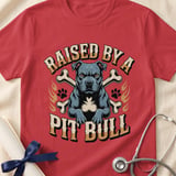 Raised By A Pit Bull Tee | Pit Bull Lover Shirt | Pittie Shirt | Bully Breed Apparel thumbnail 2
