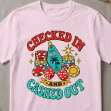Checked In & Cashed Out Retro T-Shirt thumbnail 6