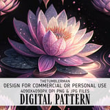 Pink Lotus Flower Tumbler Design, Digital Paper Pack, Watercolor Background, Floral Junk Journal Pages, Printable PNG, Scrapbooking thumbnail 13