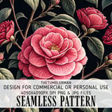 Pink Camellia Tumbler Design, Floral Digital Papers, Watercolor Flowers, Junk Journal Pages, Printable Tumbler PNG, Scrapbooking Paper thumbnail 1