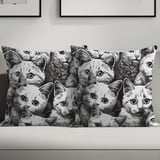 Cat Faces Tote Bags, Cute Kitten Throw Pillow, Funny Cat Pattern iPhone Case, Animal Lover Gift, Cat Mom Present, Black and White Art thumbnail 8
