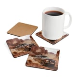 Grand Wagoneer Corkwood Coaster Set, The Waggy Car Coasters, Retro Car Art, Car Lover Gift, Drink Coasters, Man Cave Decor thumbnail 3