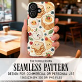 Kawaii Food Digital Pattern, Cute Toast Digital Bundle, Breakfast Seamless Pattern, Kawaii Fruit Pattern, Food Clipart, Digital Download thumbnail 6