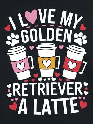 Colorful Coffee Cups with Love Design
