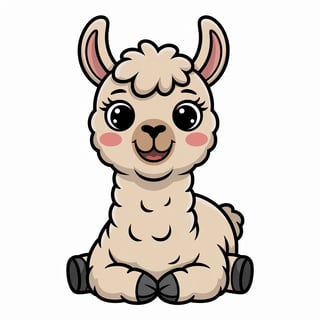 Cute Animated Nursery Llama Art