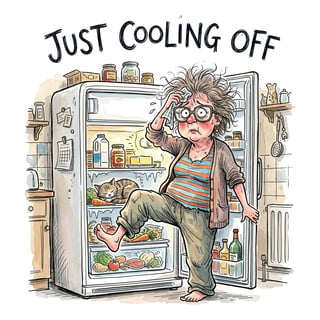 Funny Menopause T-Shirt Illustration