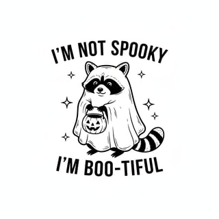 Cute Halloween Raccoon Ghost Art